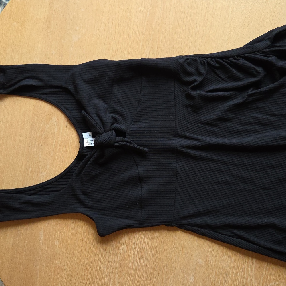 & Other Stories Black Ribbed Dress